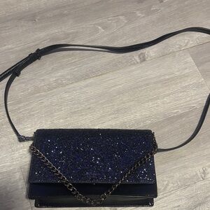 Kate spade “Cameron convertible Glitter Cross Body Bag, in Navy Blue and Black.
